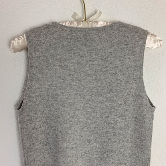 Pure Amici Gray Cashmere Sleeveless Sweater Top - Picture 8 of 9